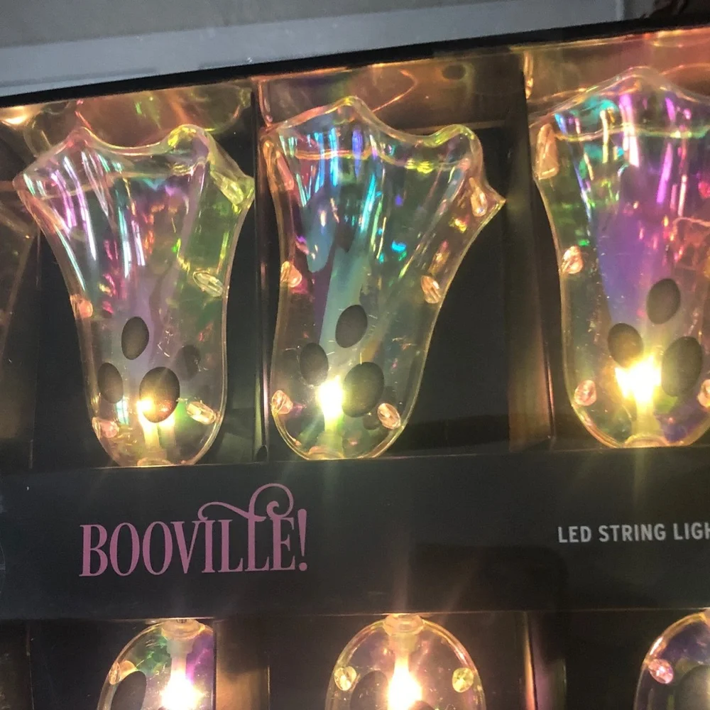 NEW Booville Lighted Iridescent Ghost LED String Lights